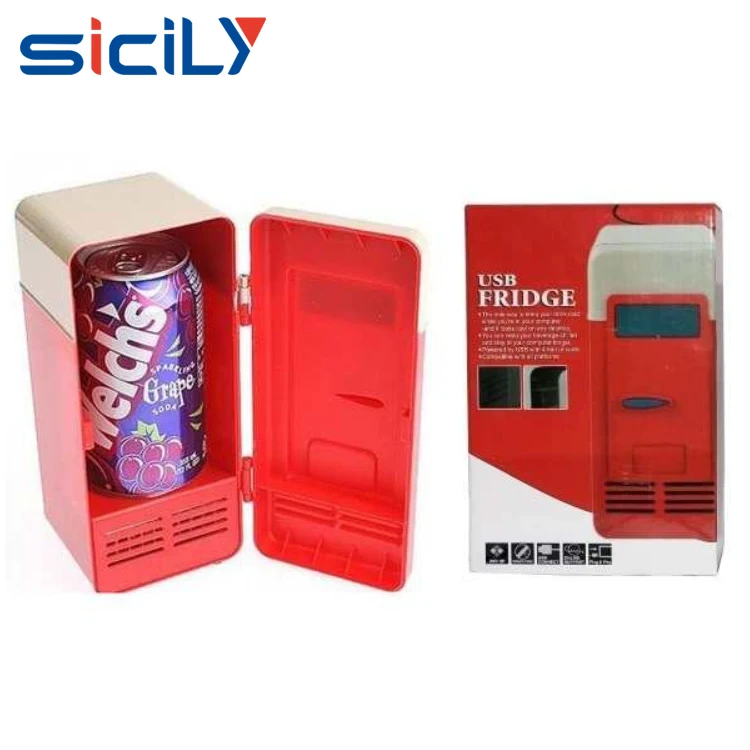 China Novelty Promotional Gifts USB Freezer Refrigerator ,Beverage Drink Cans USB Cooler ,Portable USB Mini Cooling Fridge