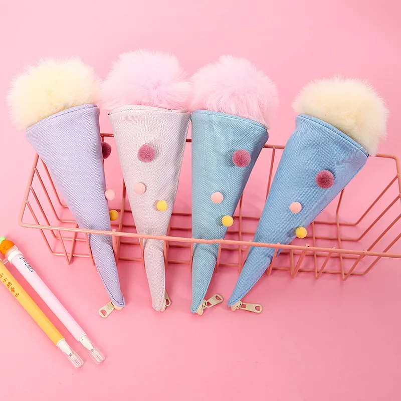 Ice cream story styling pen bag Creative canvas stationery bag Student stationery wholesale