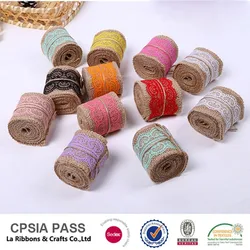 Джутовая лента с кружевной отделкой, винтажное свадебное украшение, холщовая ткань для продажи оптом