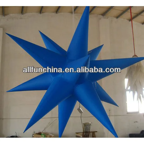 Inflatable blue star with remote controlled LED light bulb inflatable light star for advertising display custom size colour