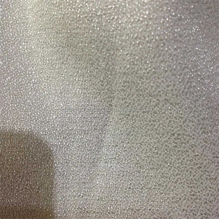 wholesale100% polyester shimmer chiffon fabric/glitter chiffon fabric for apparel and dress