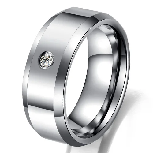 8mm 100% Scratched Resistant Jewelry OEM Service Mens Tungsten Diamond Wedding Bands