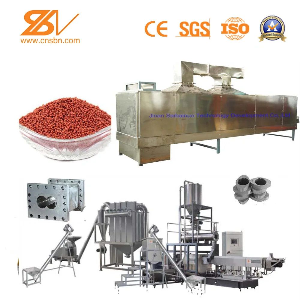 Tilapia fish feed machine extruder , floating fish feed processing line for sale