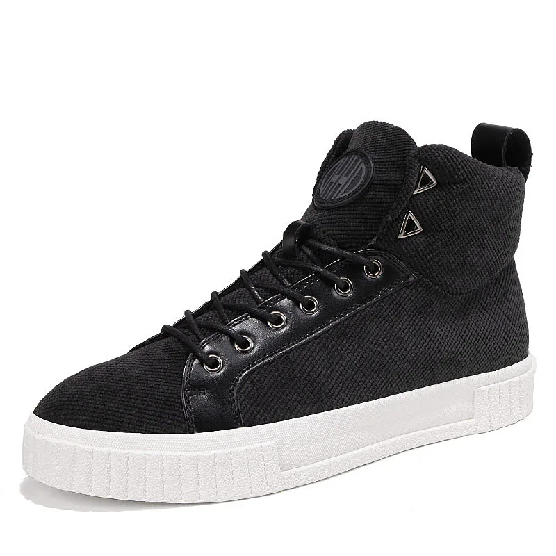 Новый стиль, высокие мужские спортивные туфли из парусины, брендовая обувь на плоской подошве на заказ