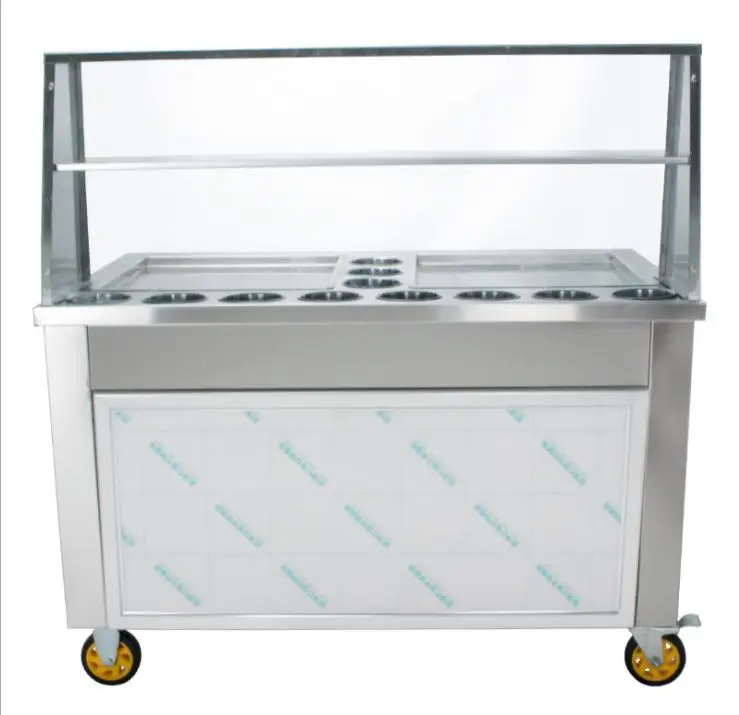 OEM Automatic Fried Ice Cream Roller Machine Multi-functional Frozen Yogurt Frying Gelato Fruit Roll Maker