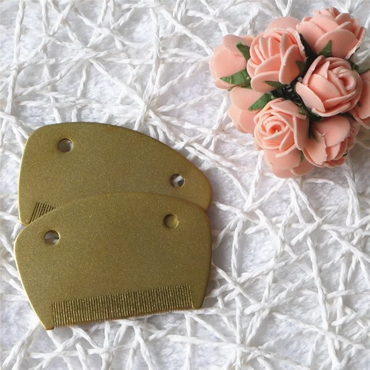 Pocket Golden Color Aluminum Human Lice Nit Louse Flea Tick Comb With Close Gap Aluminum Comb Teeth