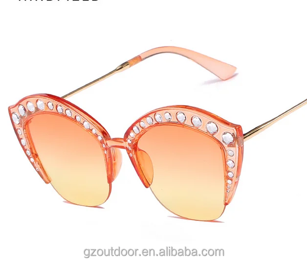 2018 2764 Fashion half frame cat eyes 3 UV 400 Sunglasses Style and Unisex Age Sunglass