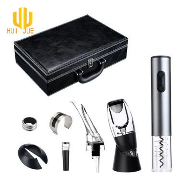 HUIJUE cheapest wholesale wine gift set with leather case