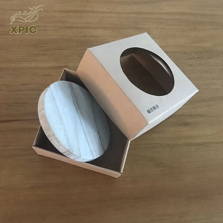 Cork Felt Backing Round Stone Cup Coaster Set