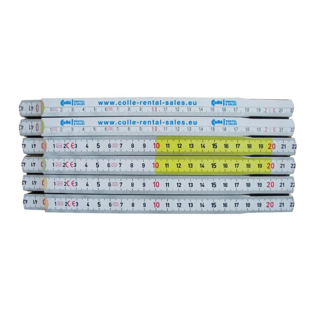 2 м желтый-белый деревянный в сложенном виде линейка