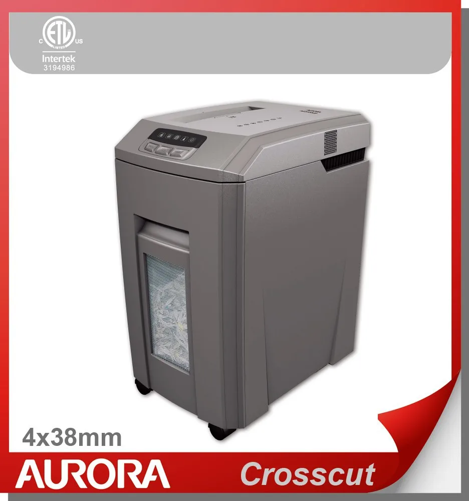 Aurora AS2230CD Plastic Paper Shredder, 22 sheet (A4) cross cut 4x38mm, Heavy Duty Shreding Office equipment for Office
