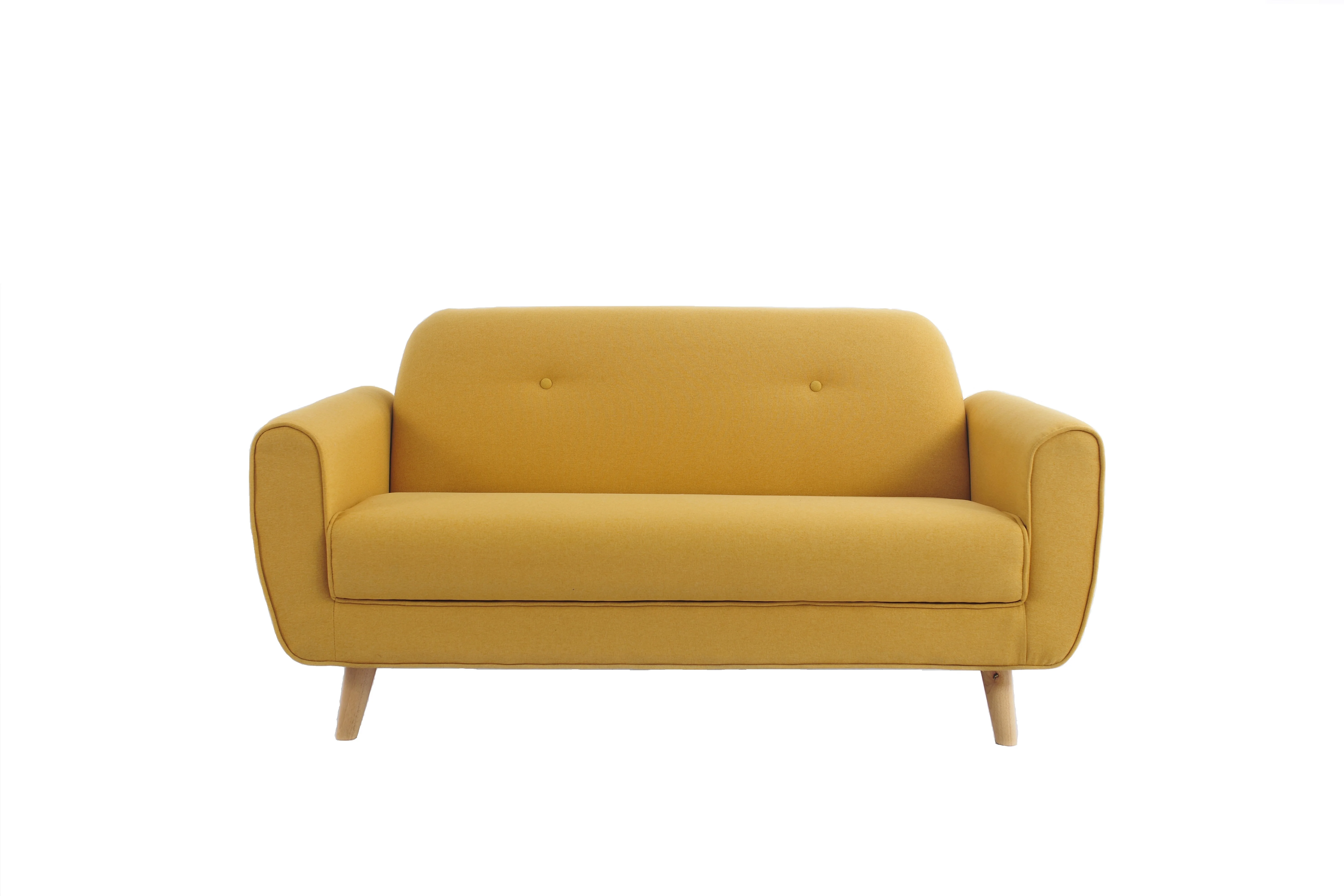 Nisco tufted memory foam 2 seater sofa living room sofa with solid wood legs