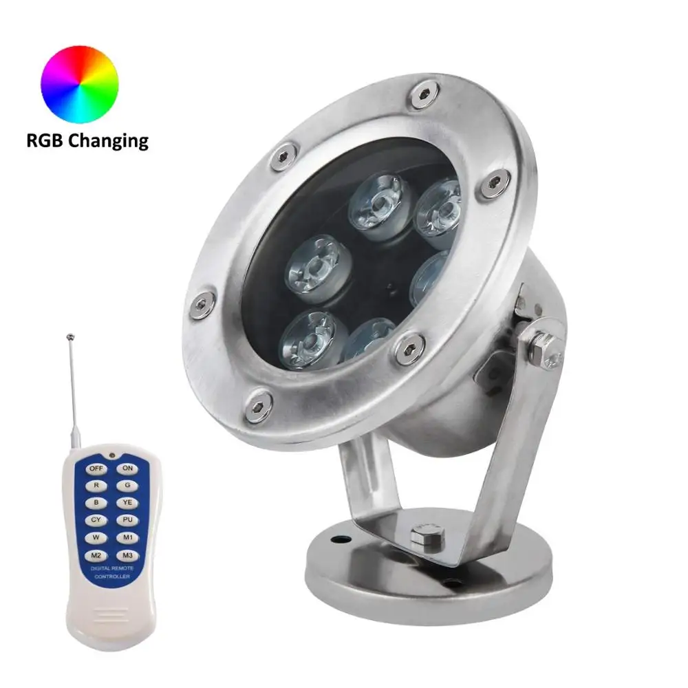  12V 24V водонепроницаемый IP68 плавательного Бассеина фонтан цветная (RGB) светодиодная подводная лампа из нержавеющей стали 304 316 пульт дистанционного управления светодиойдный Шарообразная
