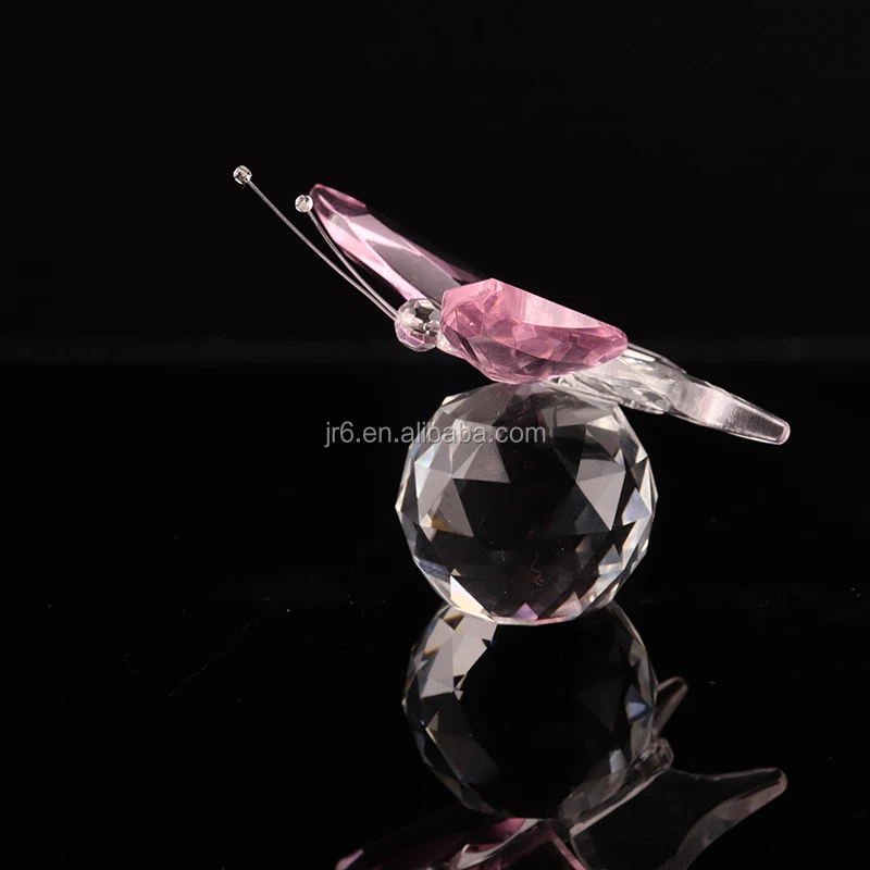 Wholesale Colorful Crystal Glass Butterfly Figurines for Wedding Favors and Home Ornaments