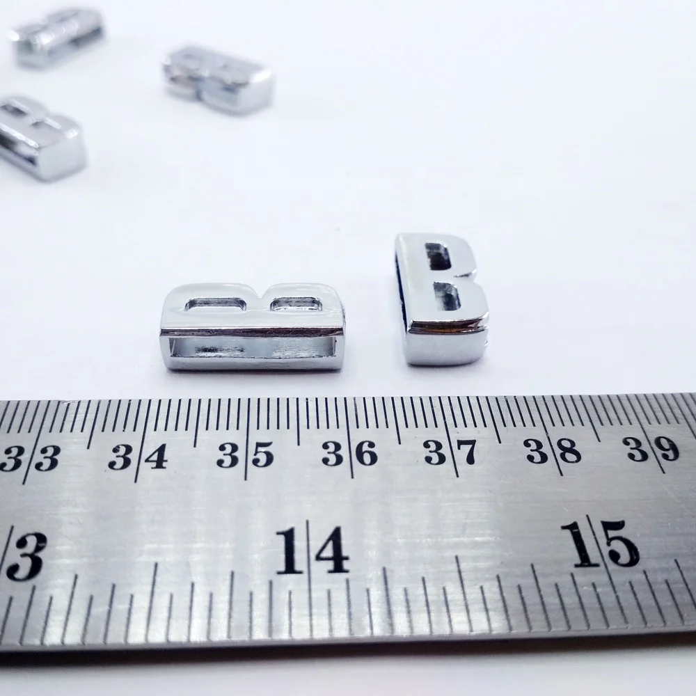 Wholesale High Quality Metal Bracelet Alphabets Plain 18MM Slide Letters