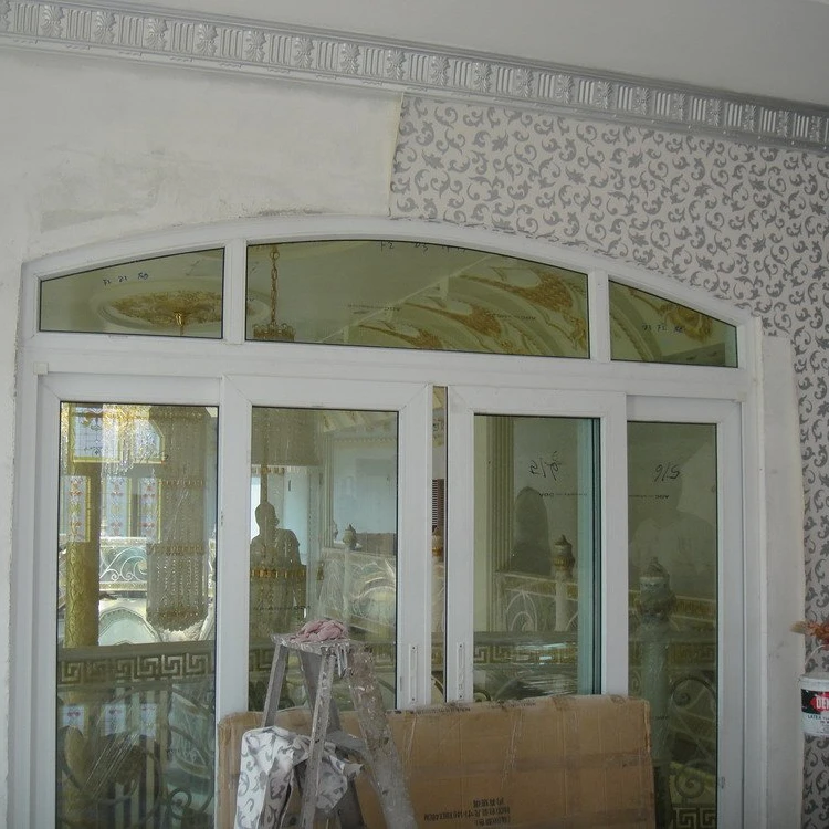 Modern arch window design pvc sliding door house PVC sliding door and fixed window