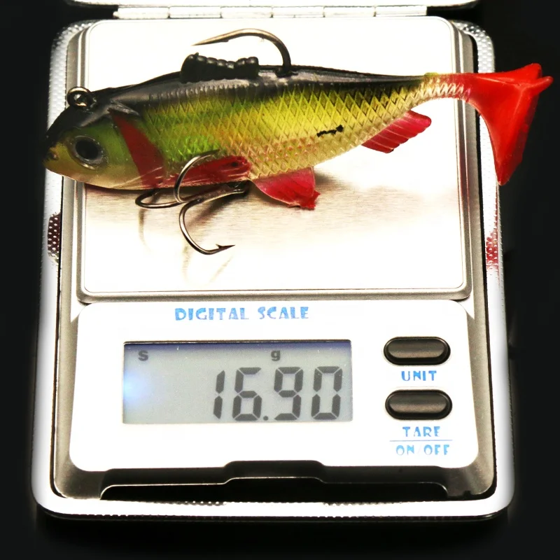 16g/8cm 1pcs Soft Lead Fish  T Shape Tail Fishing bait lures with 2 Hooks Fly Fishing Lure