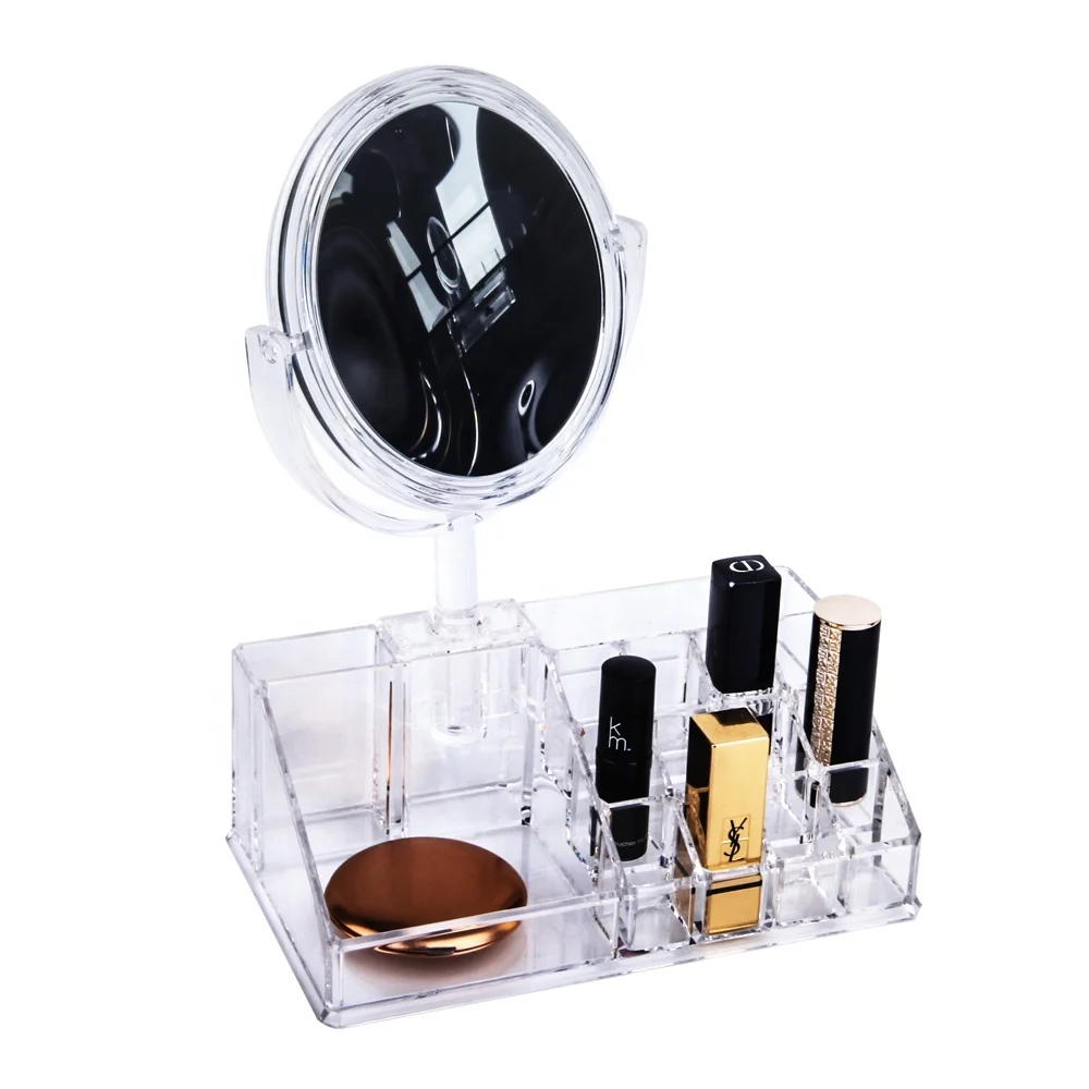 HOMESWEET многофункциональные органайзеры для макияжа Акриловая косметическая коробка хранения с зеркалом
