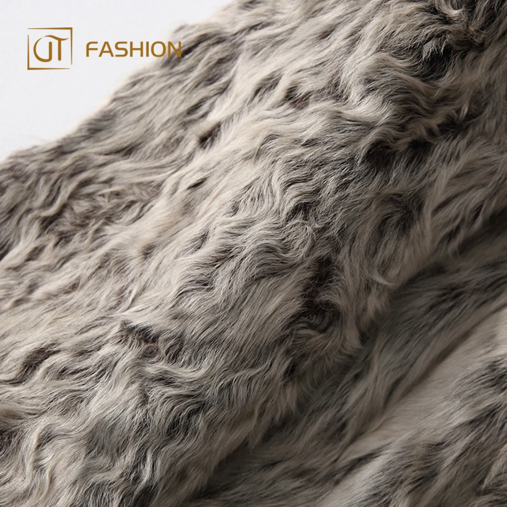 New arrival jtfur wholesale mink and fox fur coat silk fabric warm ladies lamb furs with hooded  long parka
