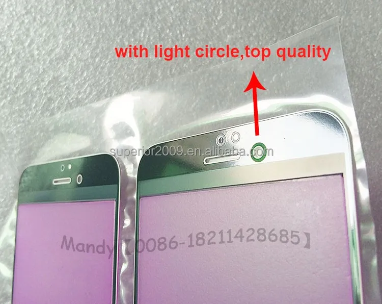 Best quality front glass for iphone 6, for iphone 6s plus 5s glass screen replacment for samsung edge black/white