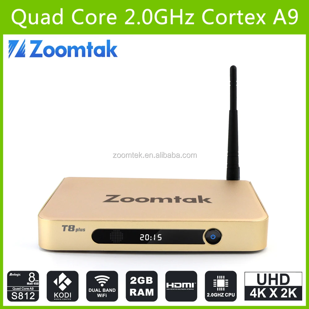 Zoomtak T8 плюс Amlogic S812 четырехъядерных процессоров 2 г оперативной памяти 16 г EMMC android tv box веб-камера