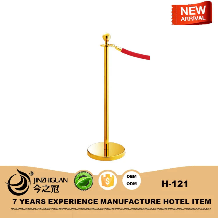 Superior quality stable railing stand with velvet rope,stainless steel stanchion H-121
