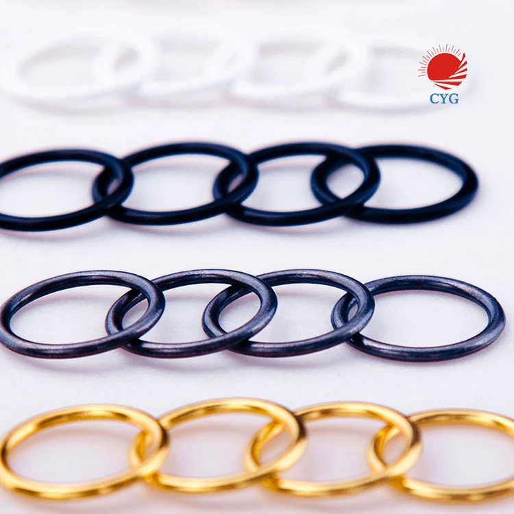 CYG wholesale Zinc Alloy Silver gold ring and slider Bra Straps Holders Metal Bra Hook Buckles garment bra accessories