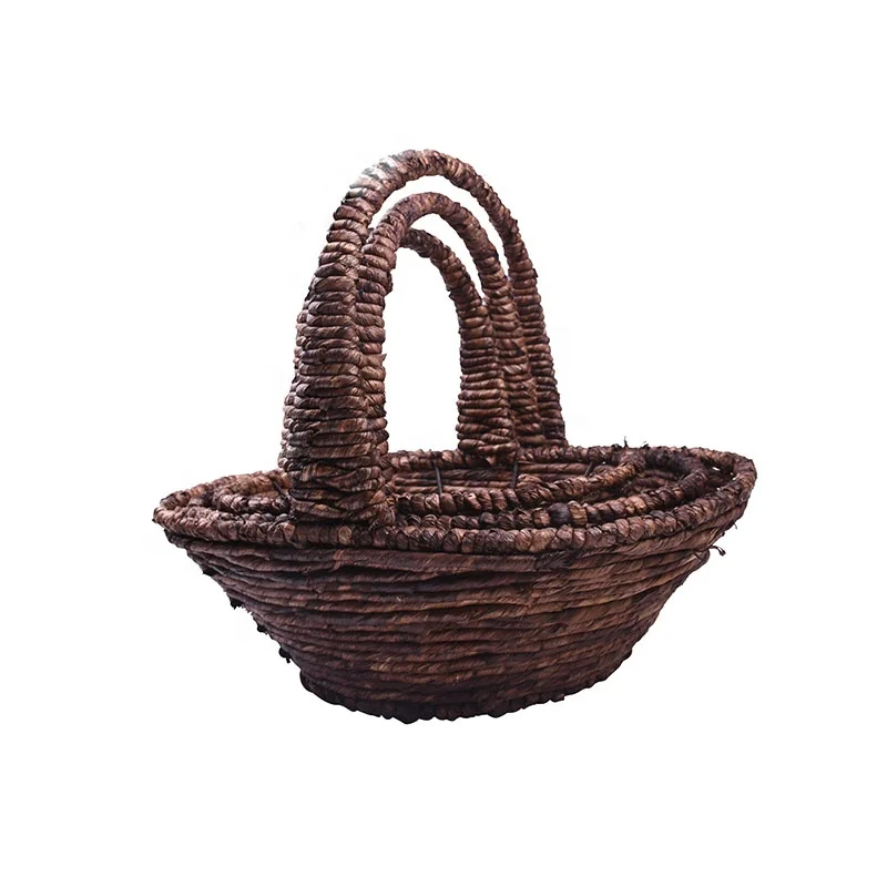 
Bulk woven storage wicker baskets use for fruit, flowers, gift and home storage willow Material boat shape 