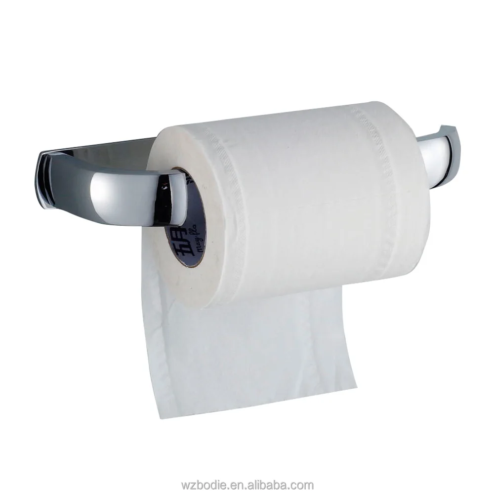 Chrome Finish Half Open Toilet Roll Paper Rail Holder modern Simple Brass Material Toilet Tissue Holder 80006