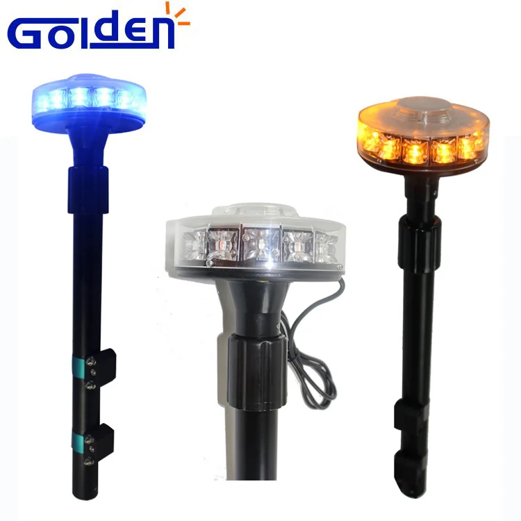 Pancake shaped led strobe warning motorbike rear din pole pipe mount beacon for police