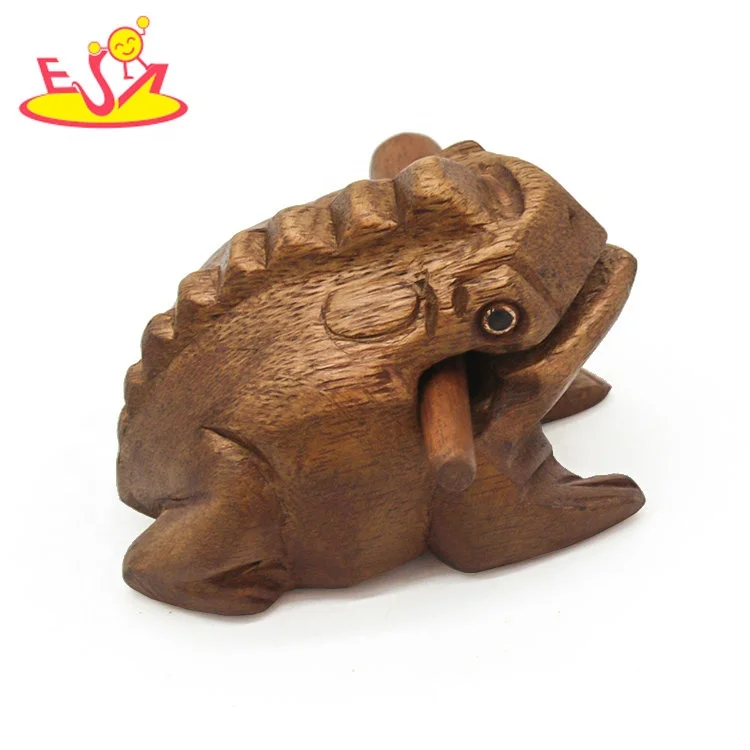 2023 High quality frog shaped wooden temple block for wholesale W18A042