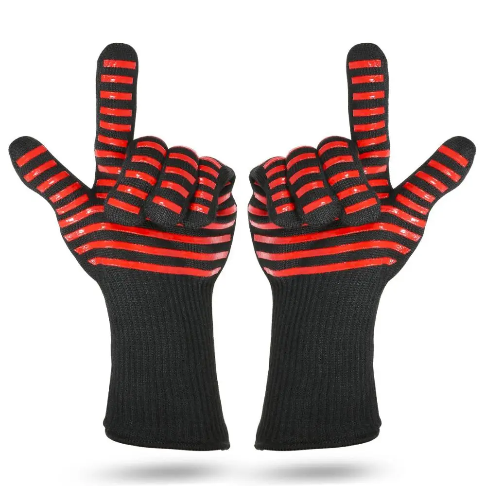 Feiyou hot selling Customized Aramid Fiber Barbecue Oven Glove  Extreme Heat Resistant Grill BBQ Gloves
