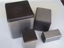 Square shape soft PVC end cap for stainless tube cover