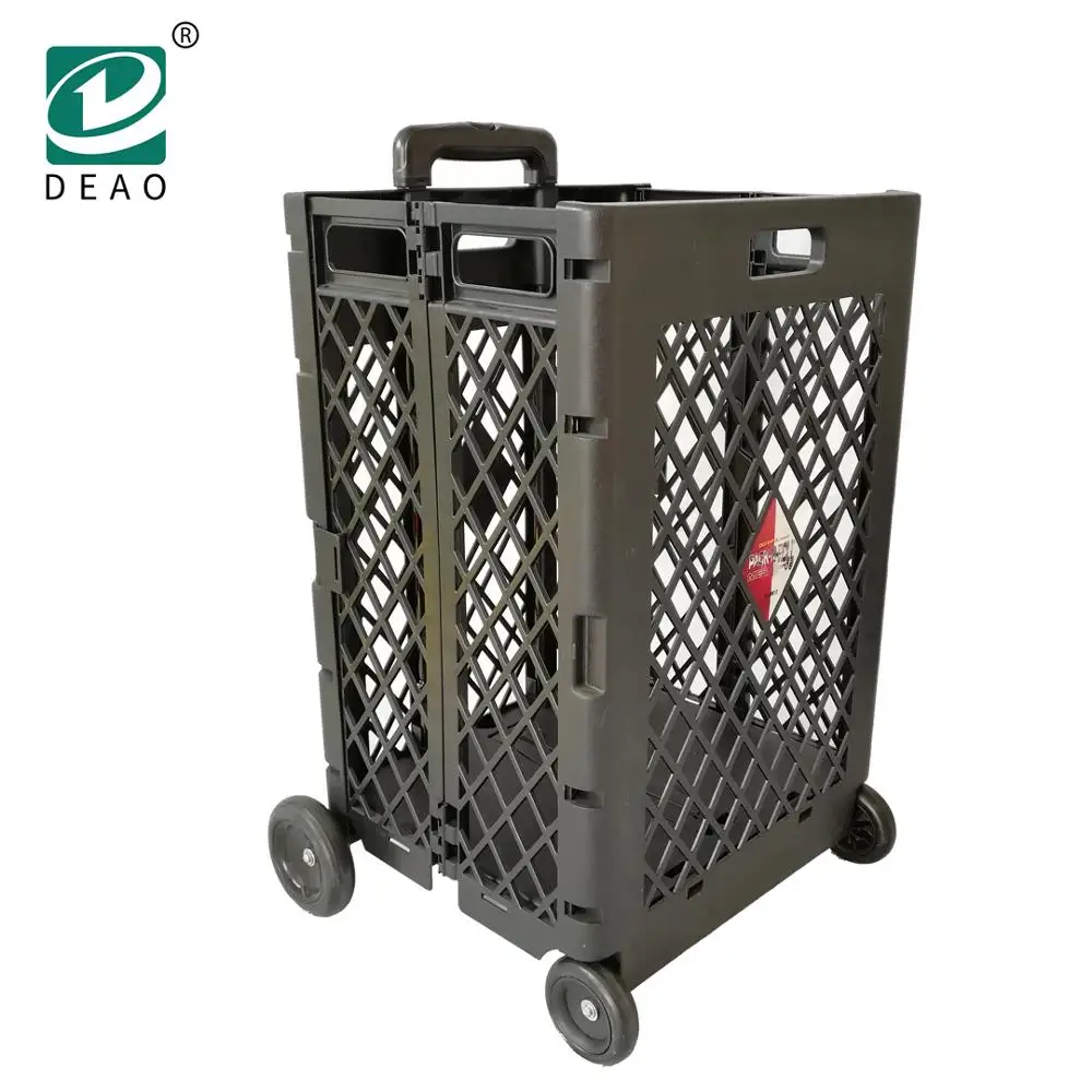 Folding aluminium shopping rolling cart with telescopic handle hand carts trolleys