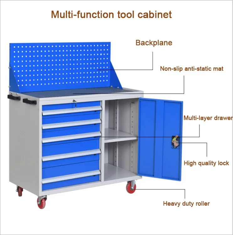 
Custom Garage Cabinet Metal Tool Storage Cabinet Combine Steel Table Workbench with drawers 