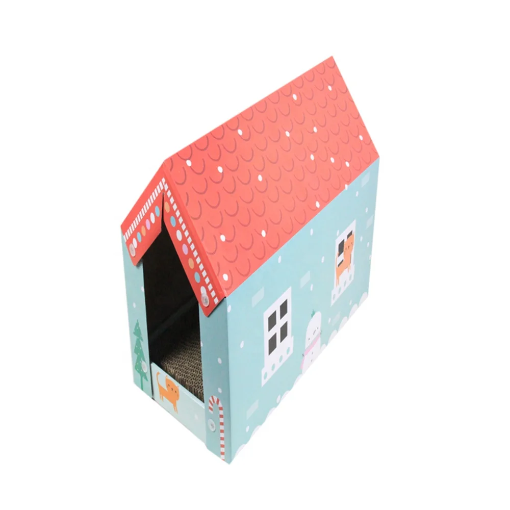 Multi-Functional Cat Scratcher House Corrugated Cardboard Scratcher Bed