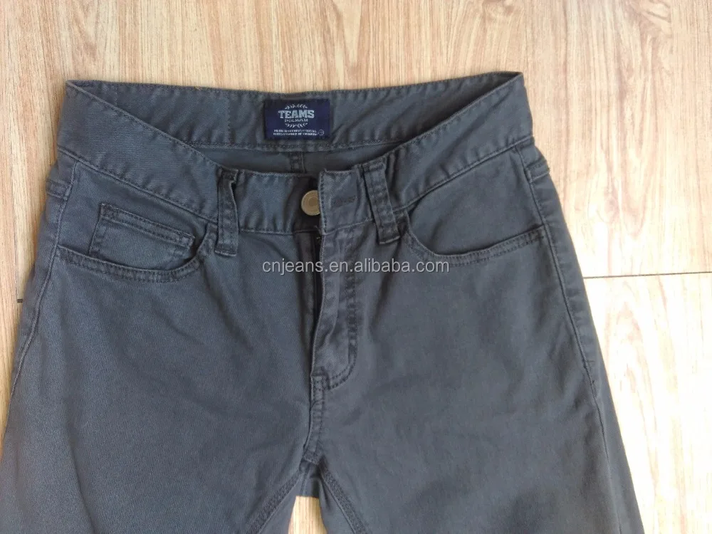 GZY stock lots 97% cotton 3% elastane fabric colored breathable pants for men