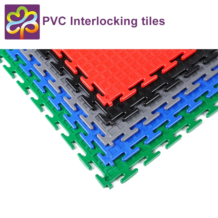 Free sample pvc tiles indoor recyclable material interlocking plastic flooring tiles