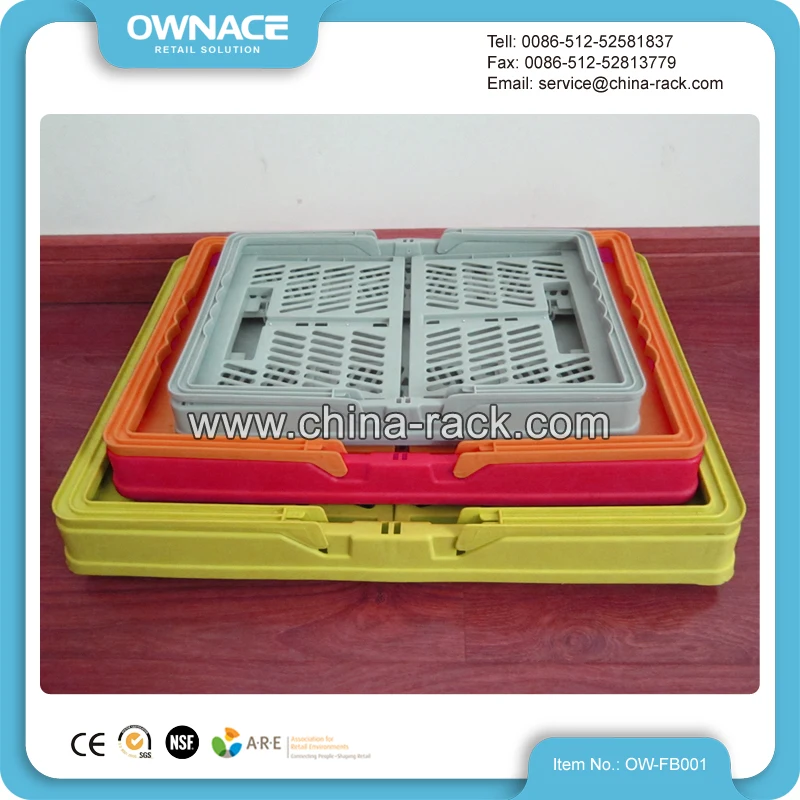 Factory Price Customized Foldable Mini Shopping Basket With Wheels for Cosmetic Shops