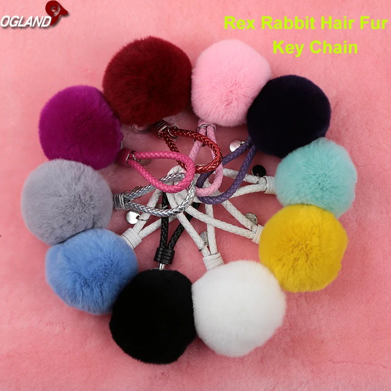 Fur ball Keychain by Fashion Rabbit plush hair