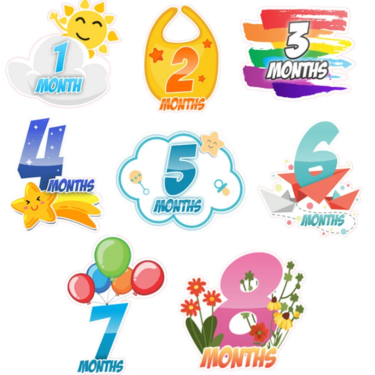  Новый дизайн 2019 наклейка для новорожденных милый живот пупок оптовая продажа прекрасный ребенок месячные наклейки