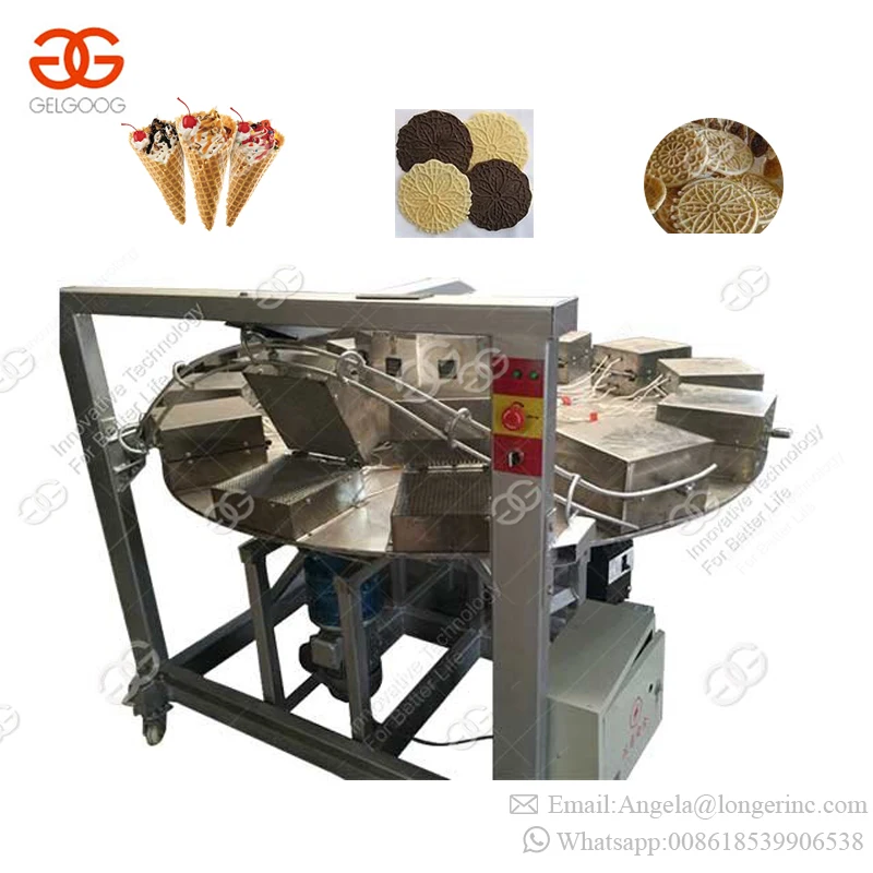 Commercial used Semi Automatic Production Line Making Sugar Snow Kuih kapit Rolled Cono Baking Ice Cream Cone Machine For Sale