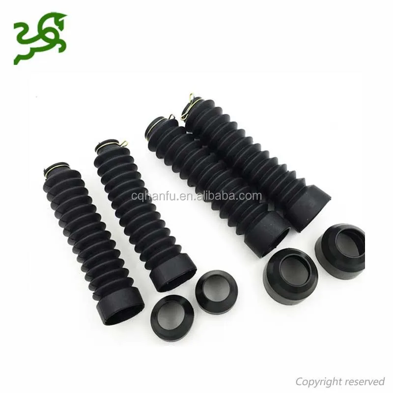 2Pcs 7.5 Inch Length Black Rubber CG125 Motorcycle Front Fork Dust Cover Boots