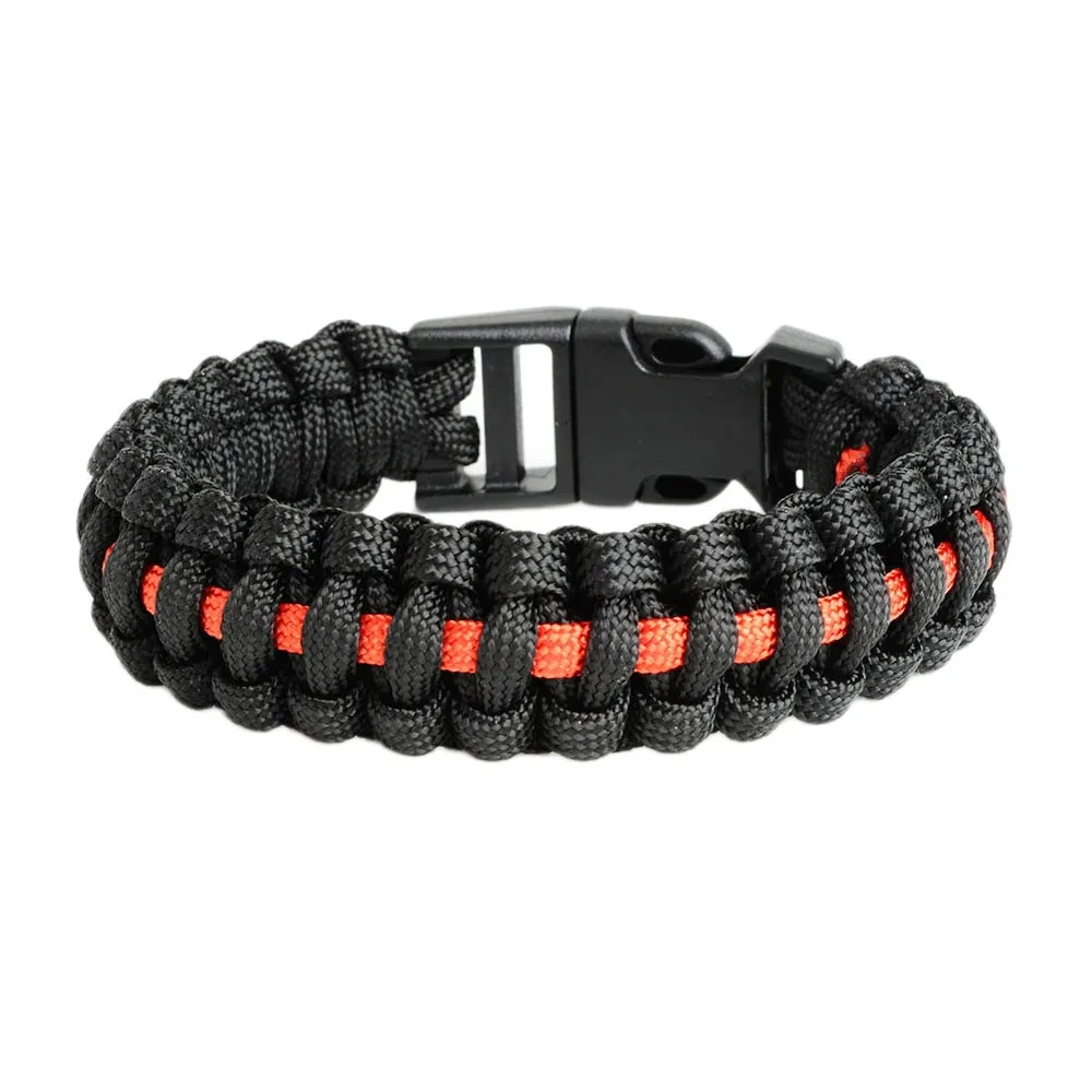 Thin Red Line Paracord Survival Bracelet