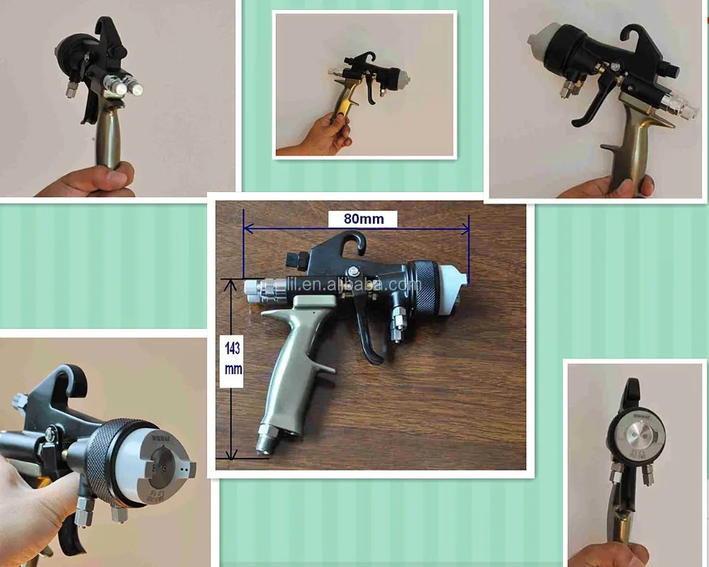 hvlp chrome plating double nozzles spray gun with adjustable nozzle size 1.2mm-1.5mm