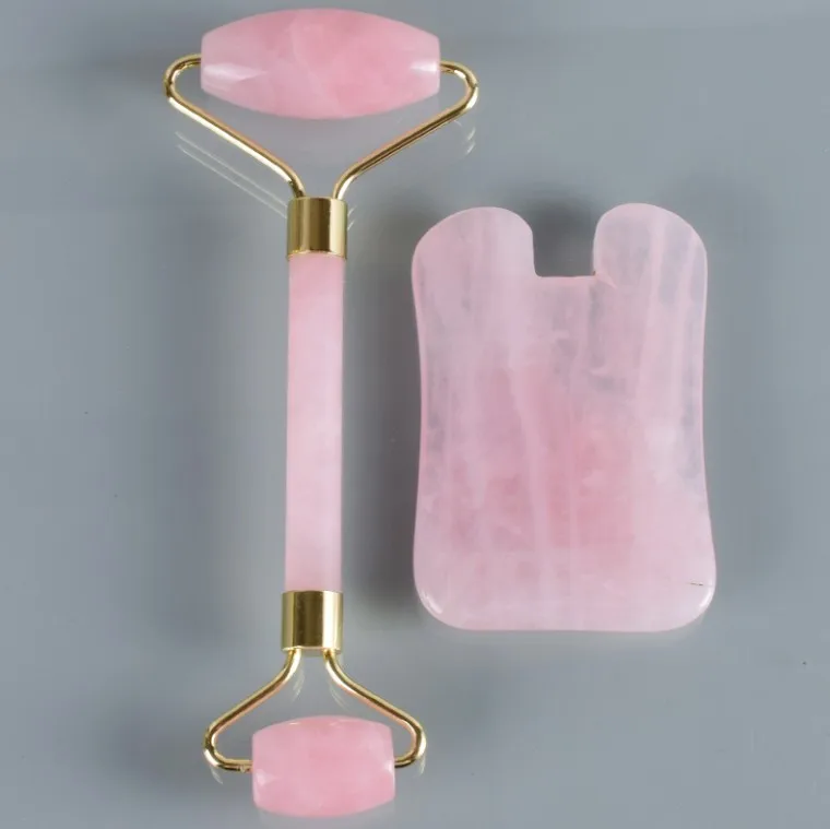 High Quality Rose Quartz Jade Roller And Gua Sha Kit For Women Beauty Care Gift