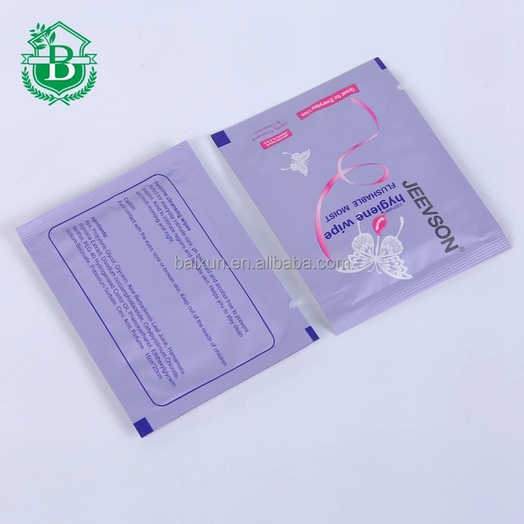 Внутренний в индивидуальной упаковке Женского салфетки flushable Туалет чистящие водорастворимые влажные салфетки
