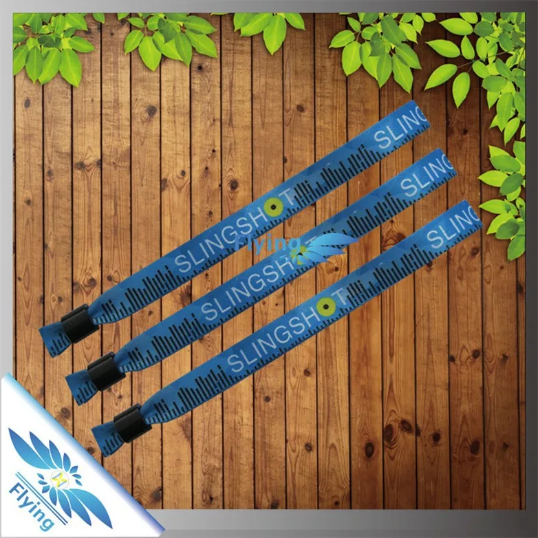 high quality textile fabric custom cloth bracelet with disposable colorful slider(free sample)