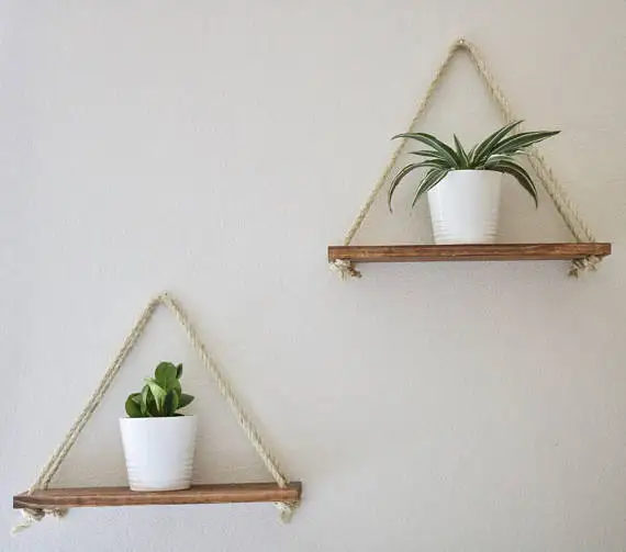 Large Handmade Rustic High Grade Pine Wood Hanging Book Wall Floating Shelf