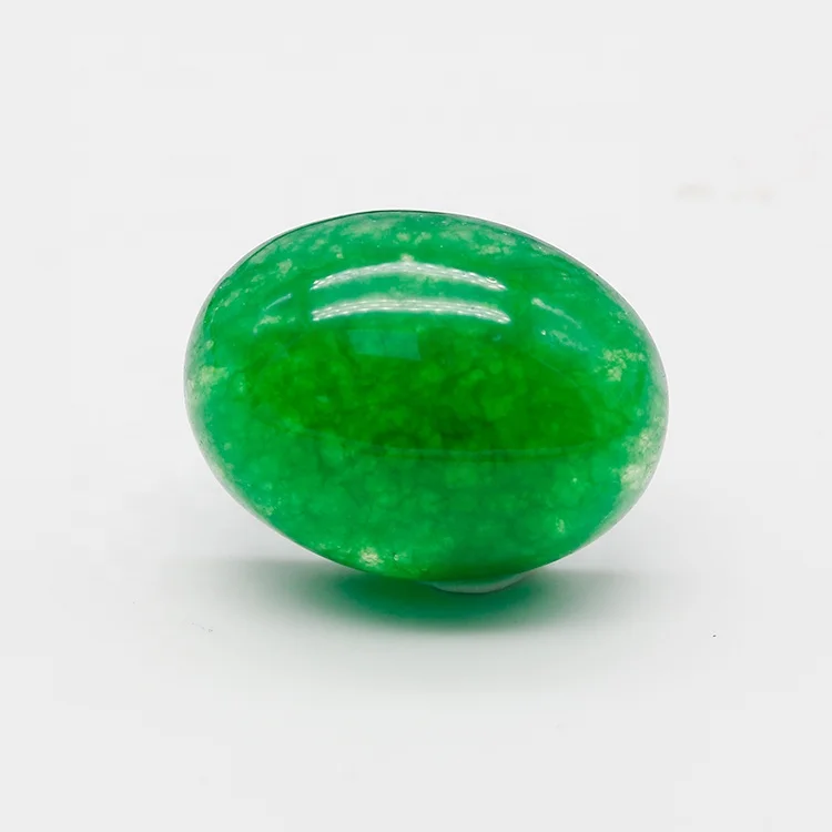 Oval Shape Gemstone Cabochon Natural Green Jade Stone